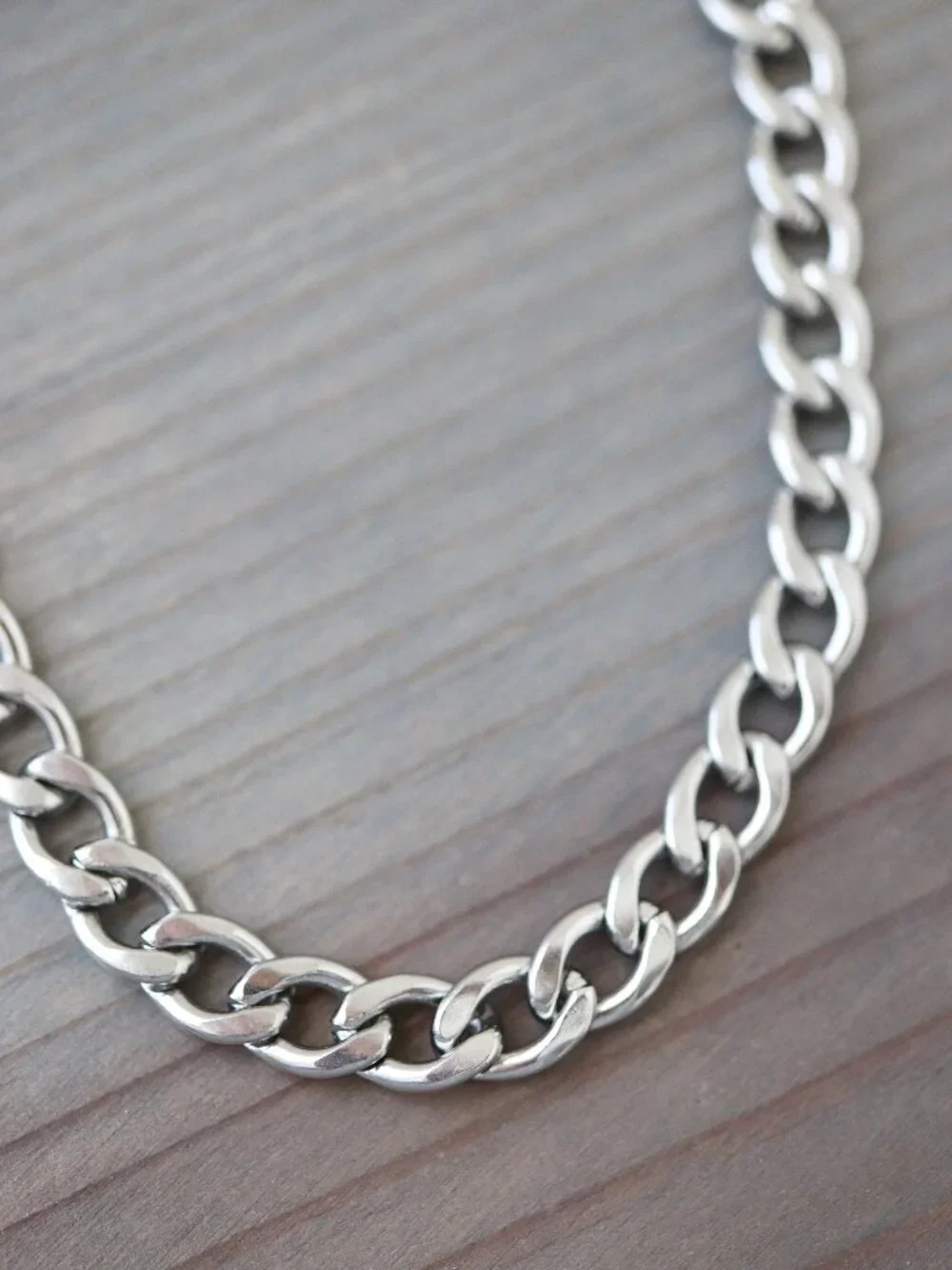 7mm Curb Cuban Chain Necklace Silver Stainless Steel